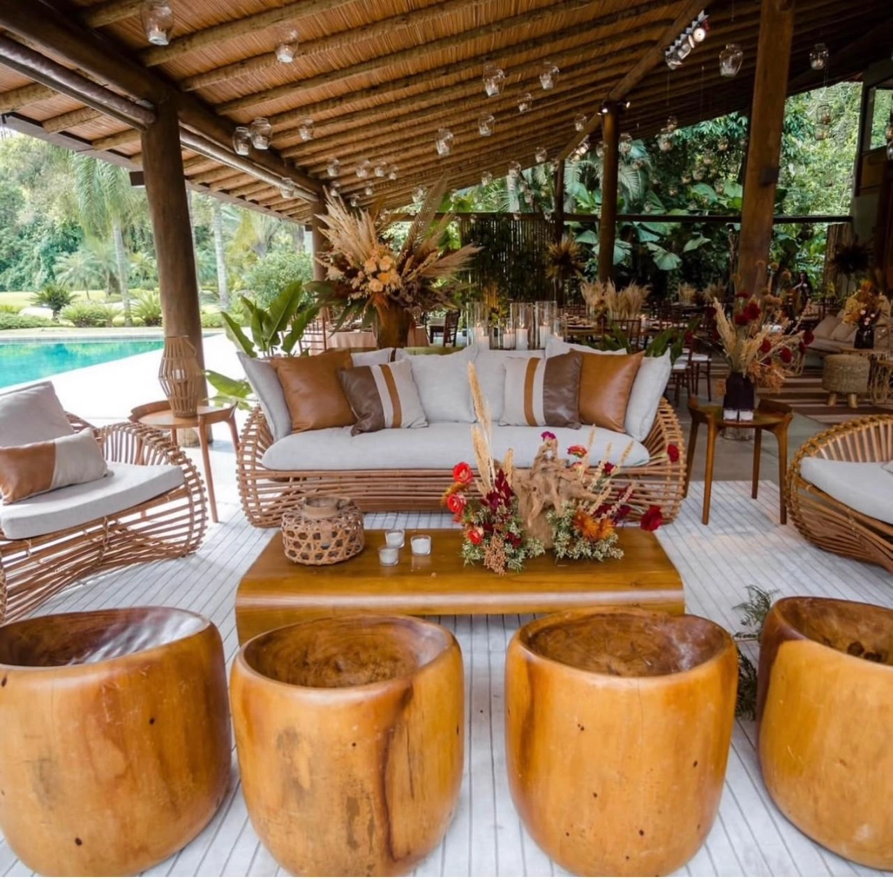 Pista de dança ao ar livre sob as estrelas